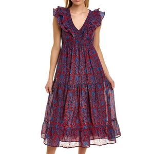 Roller Rabbit Lorien Ondine Silk-Blend Blockprint Dress